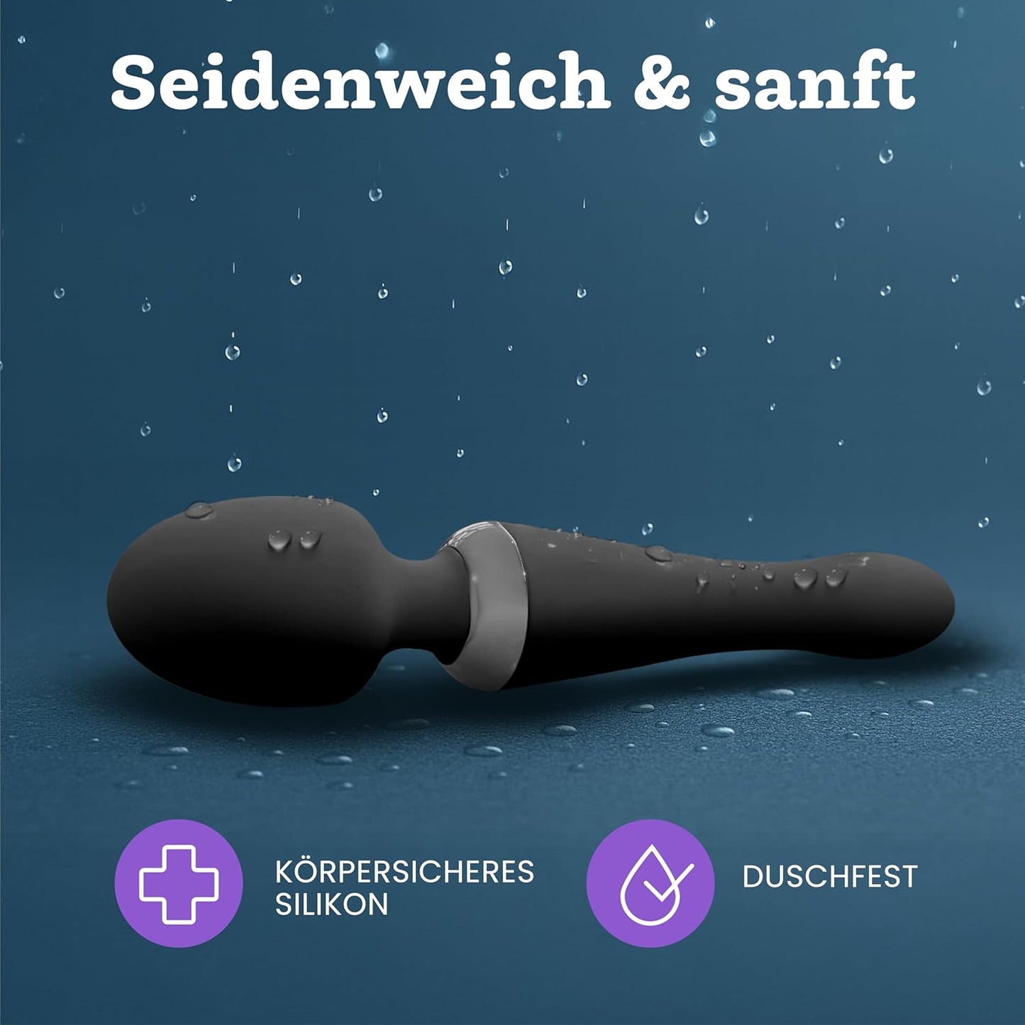 Doppelkopf Vibrator & Dildo mit 10 Vibrationsmodi, Schwarz
