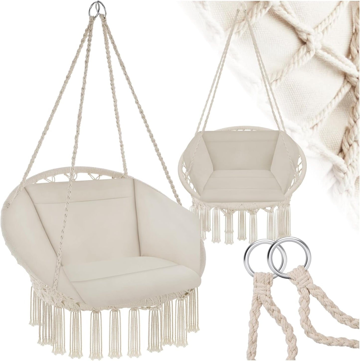 Hängesessel mit Gestell, Beige | Nr. 403205