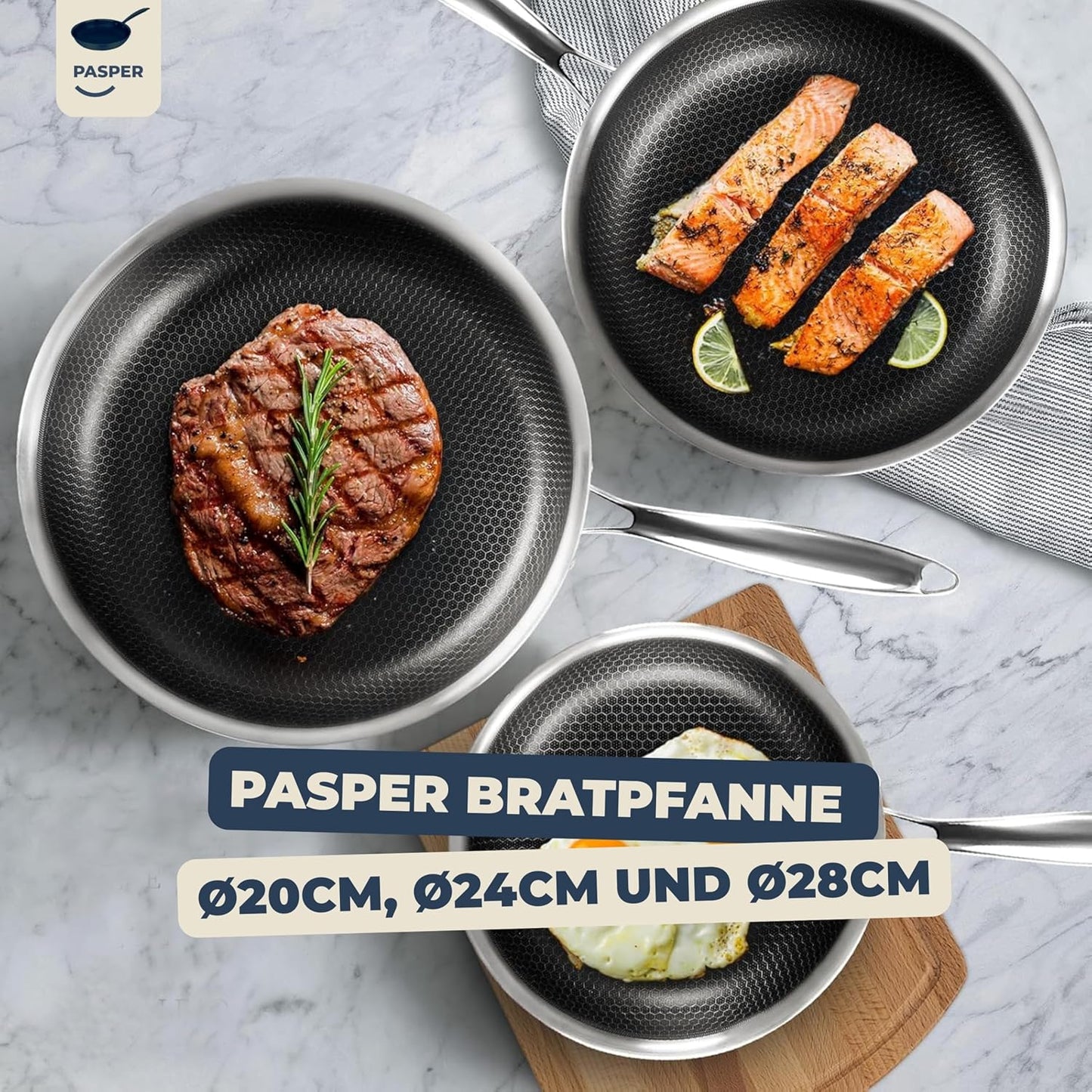 Bratpfanne mit kratzfester Antihaftbeschichtung, 20 cm