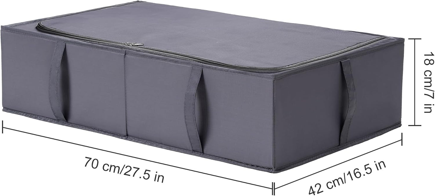 8-teiliges Unterbett Aufbewahrungsbox-Set, 70x42x18 cm, Dunkelgrau Groß 8er-Pack