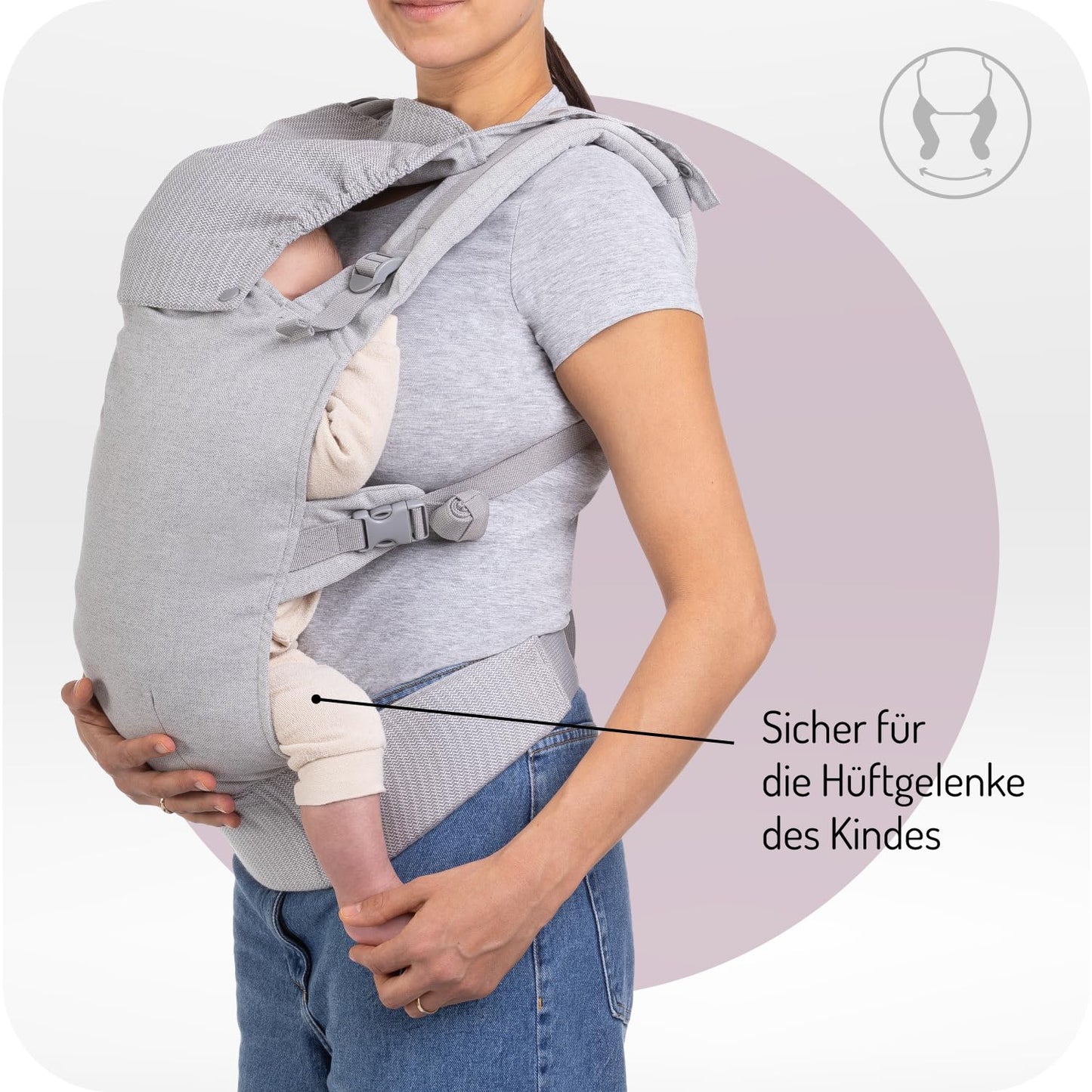 Babytrage mit 2 Tragepositionen, GRAY
