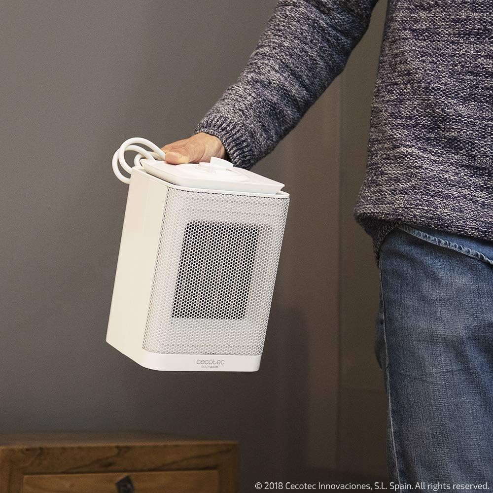 Keramikheizung mit Thermostat und Kippsensor, 1500 W Weiss