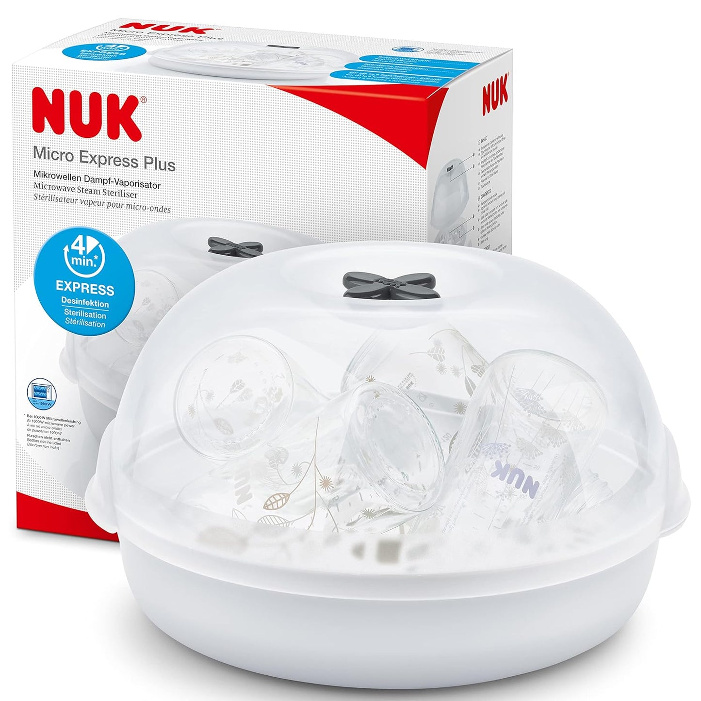 Micro Express Plus Mikrowellen Dampf-Vaporisator, für bis zu 4 Flaschen und Zubehör