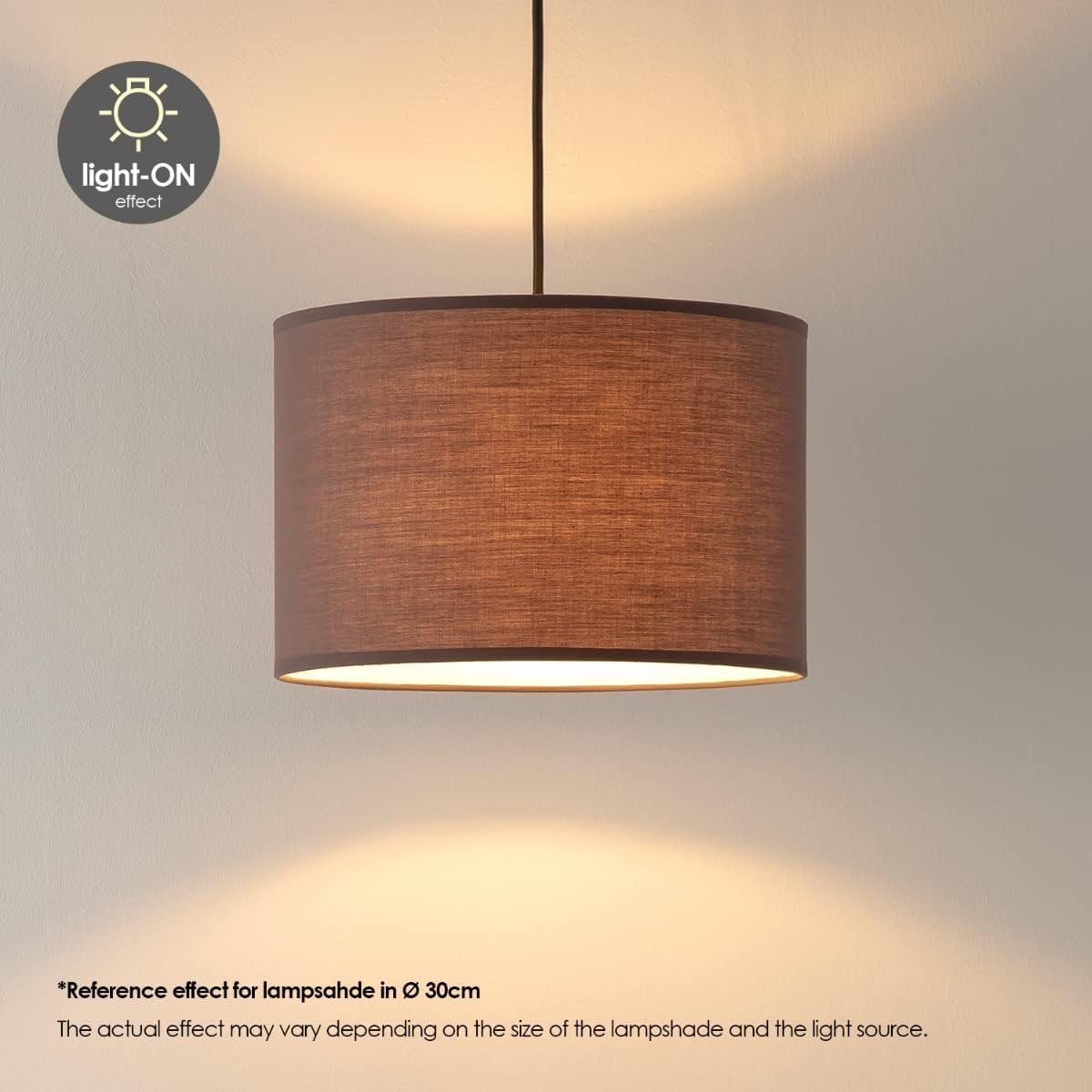 Moderner Lampenschirm für E27 Fassung, Brown 40cm durchmesser 22cm höhe