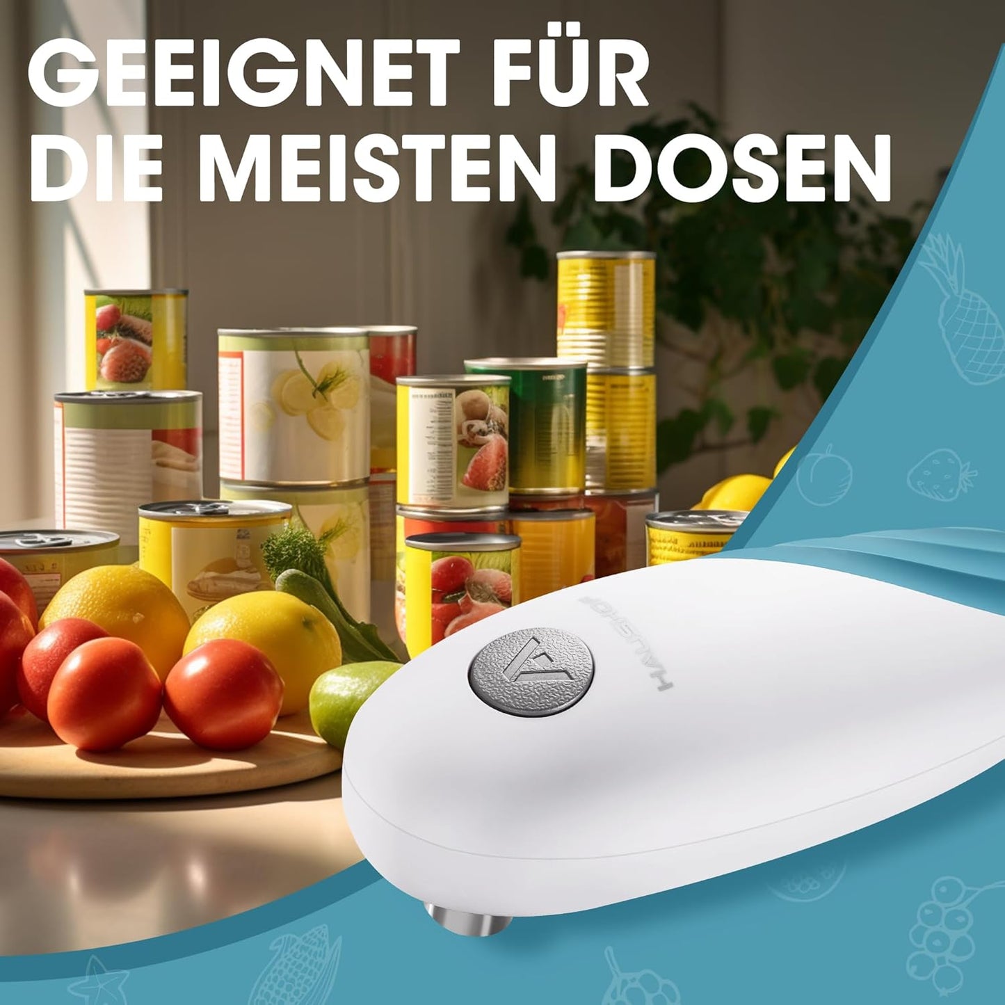 Elektrischer Dosenöffner One Touch, Blau