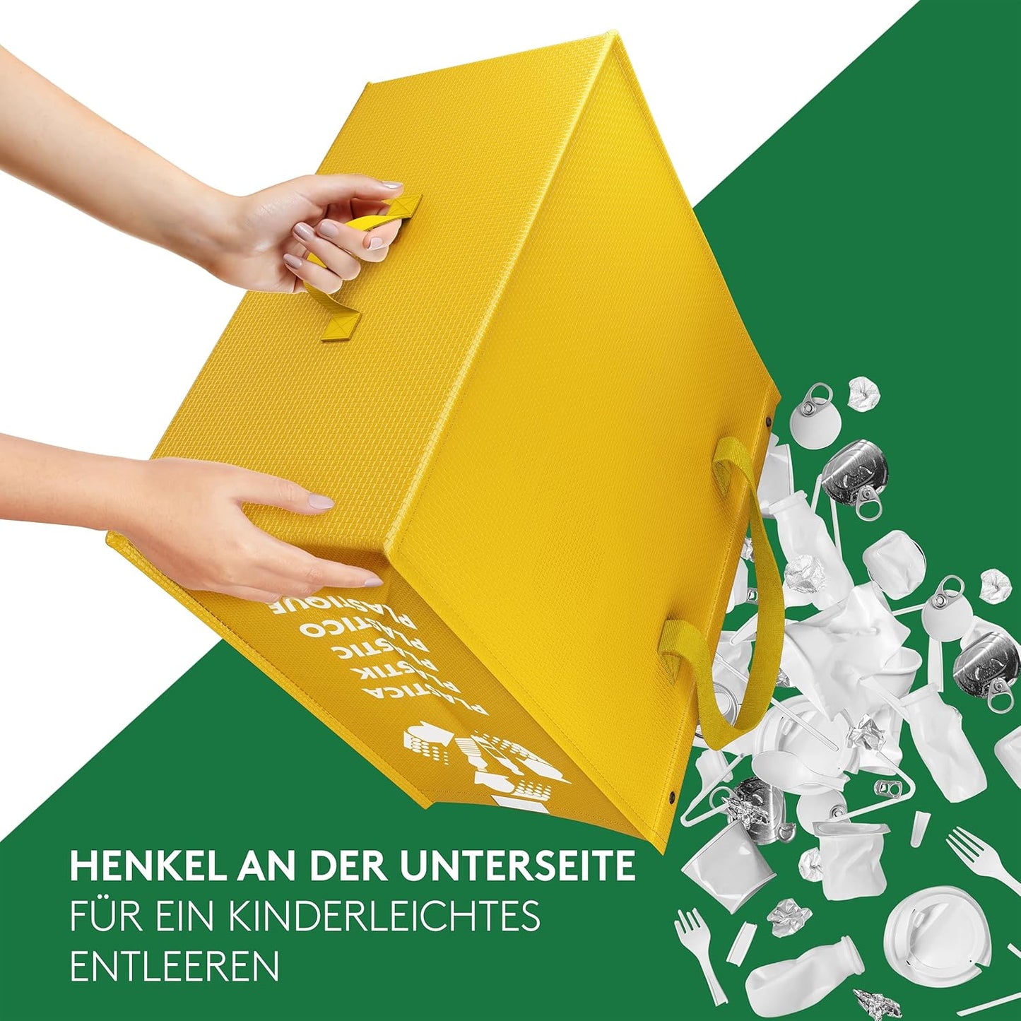 Mülltrennsystem mit 3 Fächern für Recycling, Color Edition Medio + Deckel