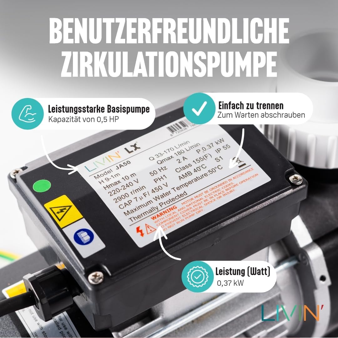 Poolpumpe JA50 - Leise Zirkulations- und Filterpumpe