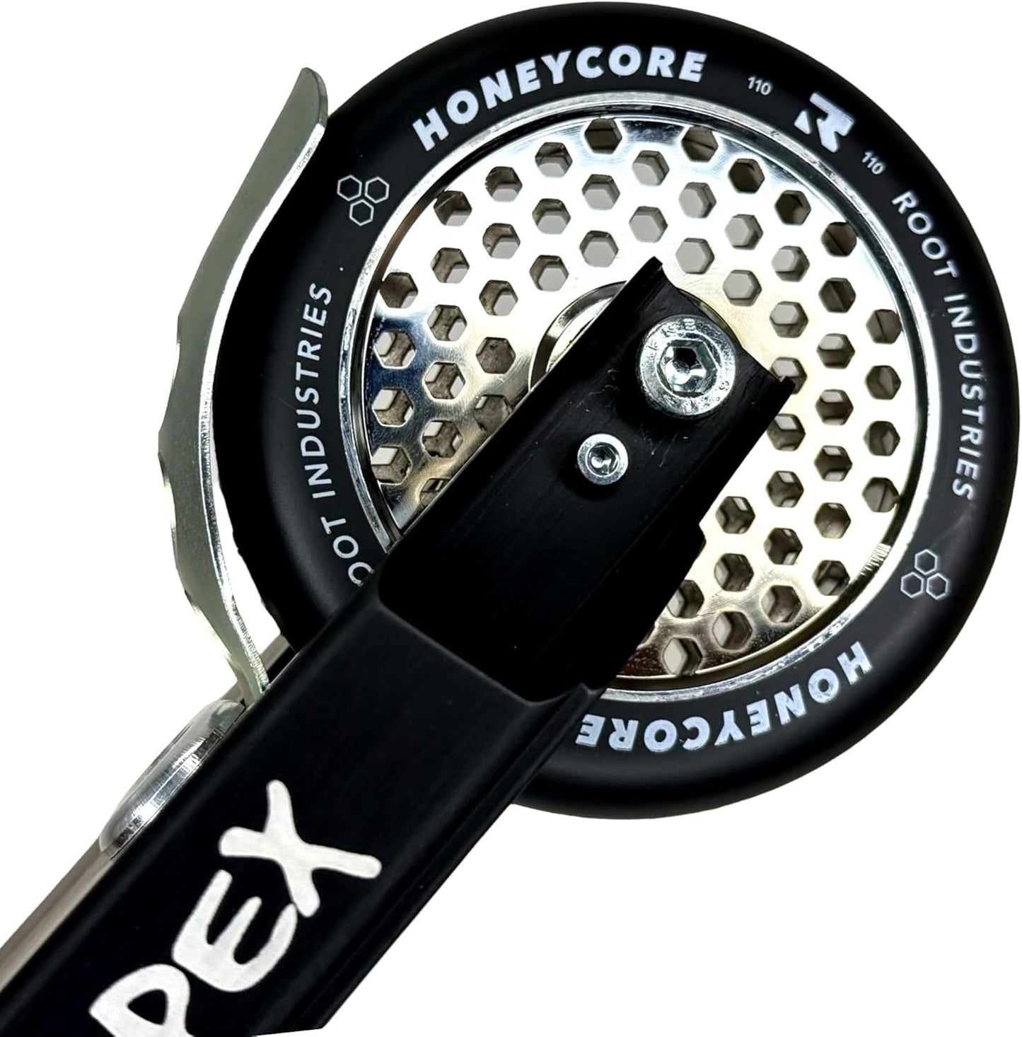 Honeycore Stunt-Scooter Rolle, Chrome / Pu Schwarz