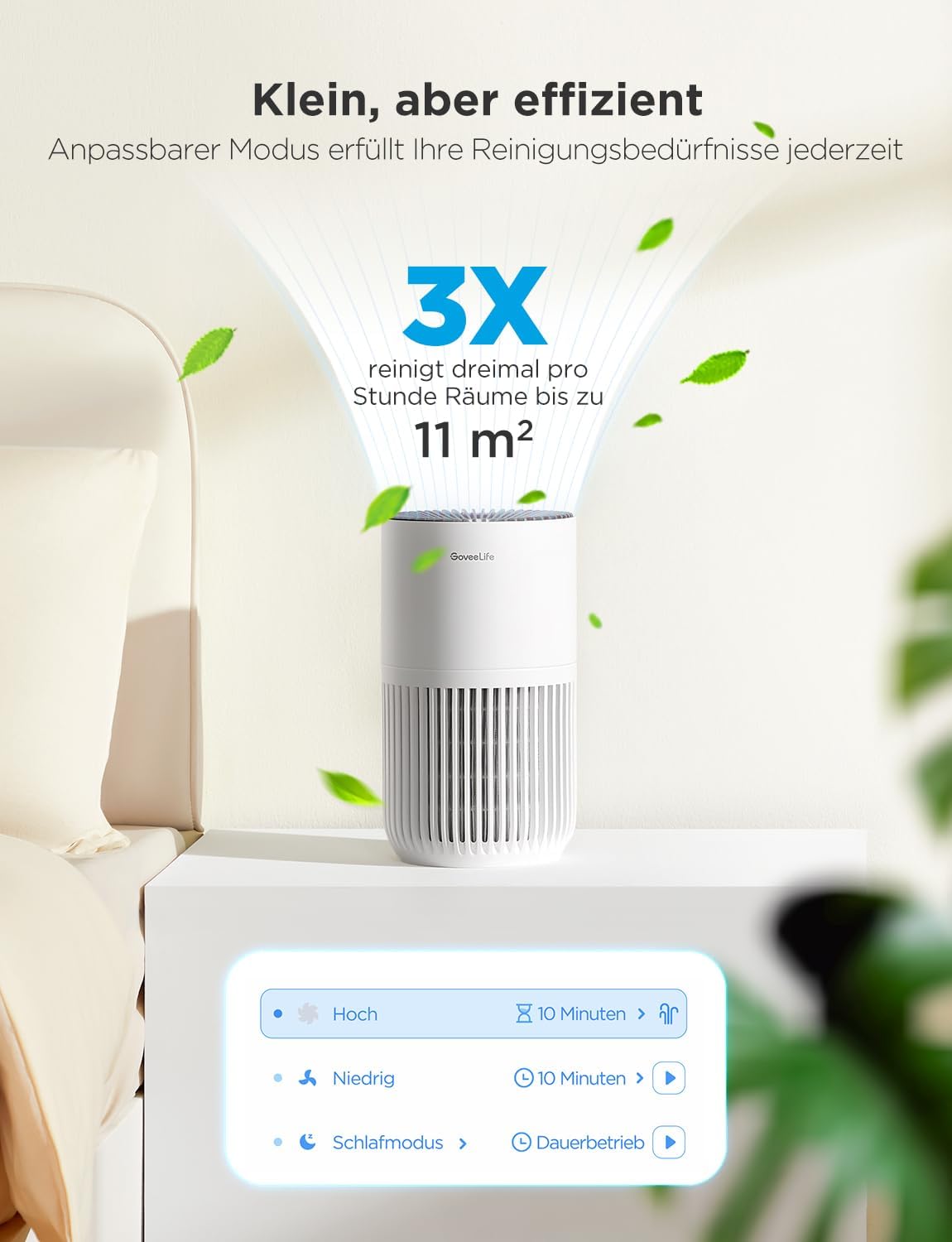 Mini-Luftreiniger H7127 mit HEPA Smart Filter & App-Steuerung