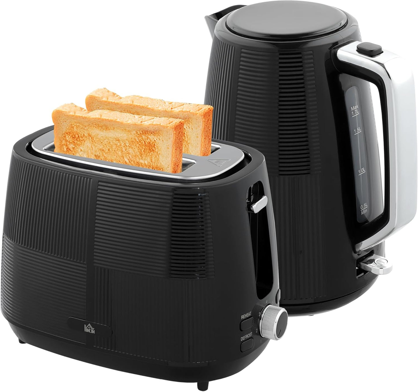 Wasserkocher- und Toaster-Set mit Kalkfilter