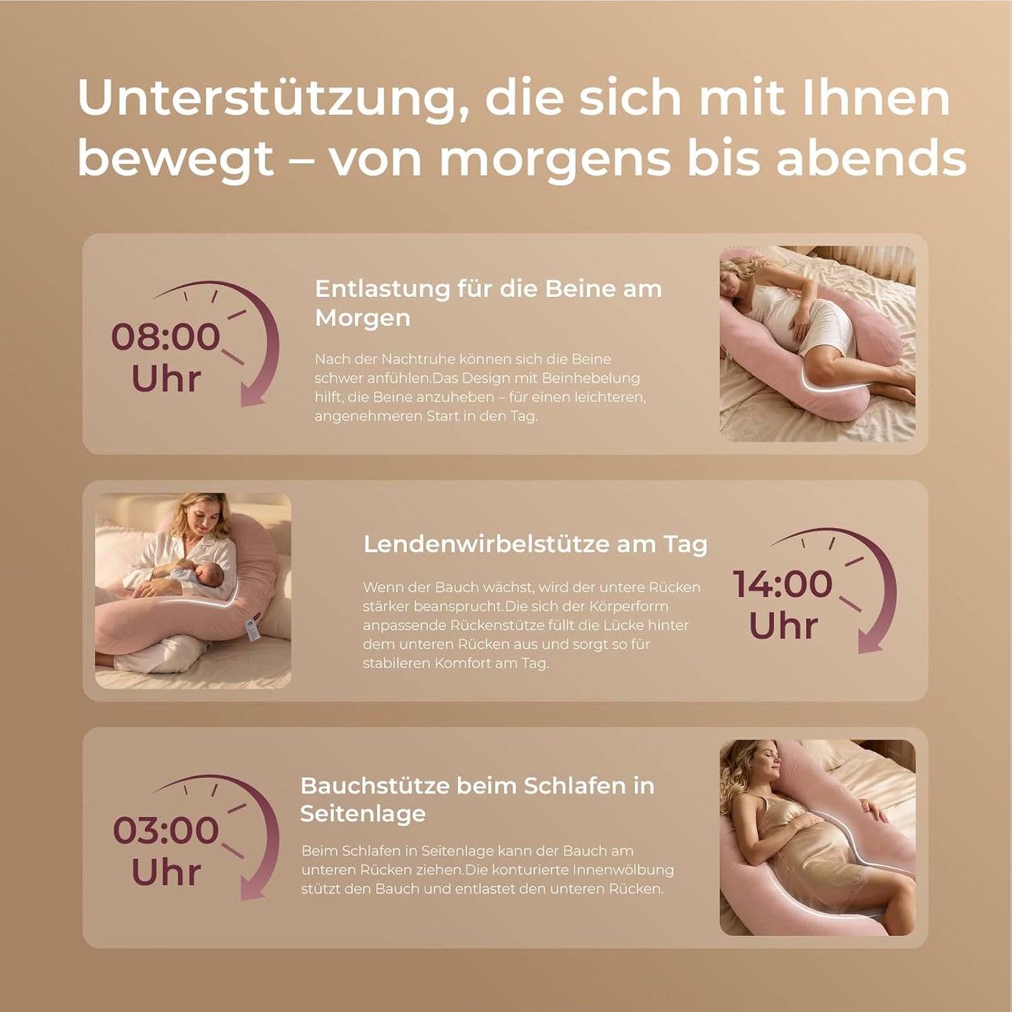 U-Lite Schwangerschaftskissen mit Baumwollbezug, Gestrickte Baumwolle-rosa