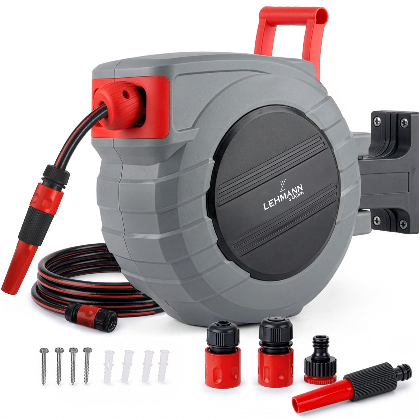 Wand-Schlauchbox mit Automatikaufroller, Rot 20 m