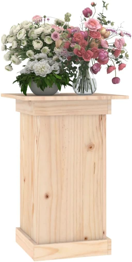 Blumen und Pflanzenständer aus Massivholz, 40 x 40 x 60 cm Braun