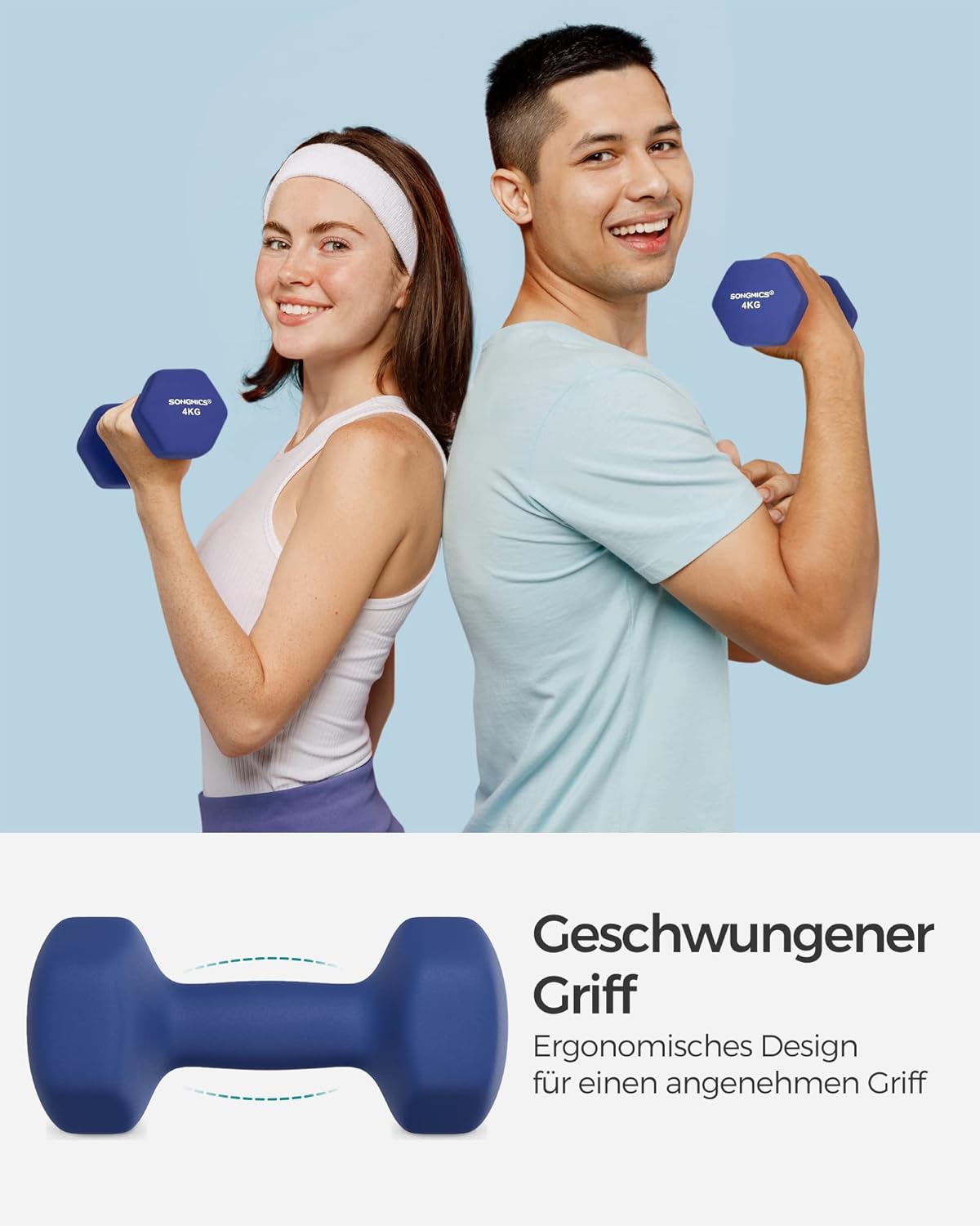 2er-Set Kurzhantel (4 kg), 2 x 4 kg, hafenblau