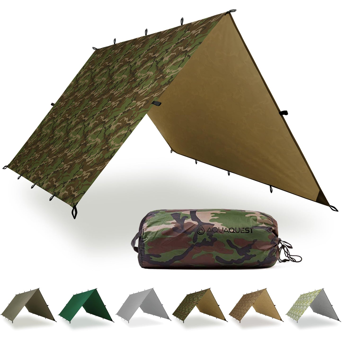Wasserdichte Campingplane, 6x4 m, 6 x 4 m Waldtarn