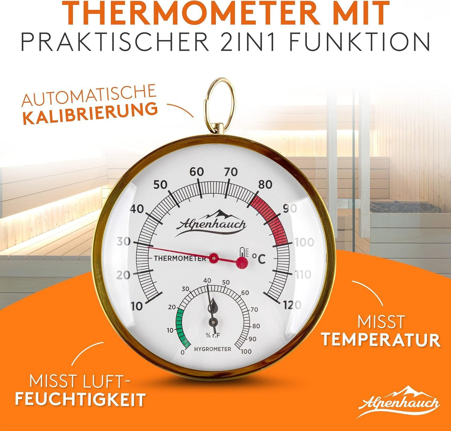 Saunaeimer-Set mit Kelle, Sanduhr & Thermometer, Saunaeimer mit Kelle, Sanduhr und Thermometer