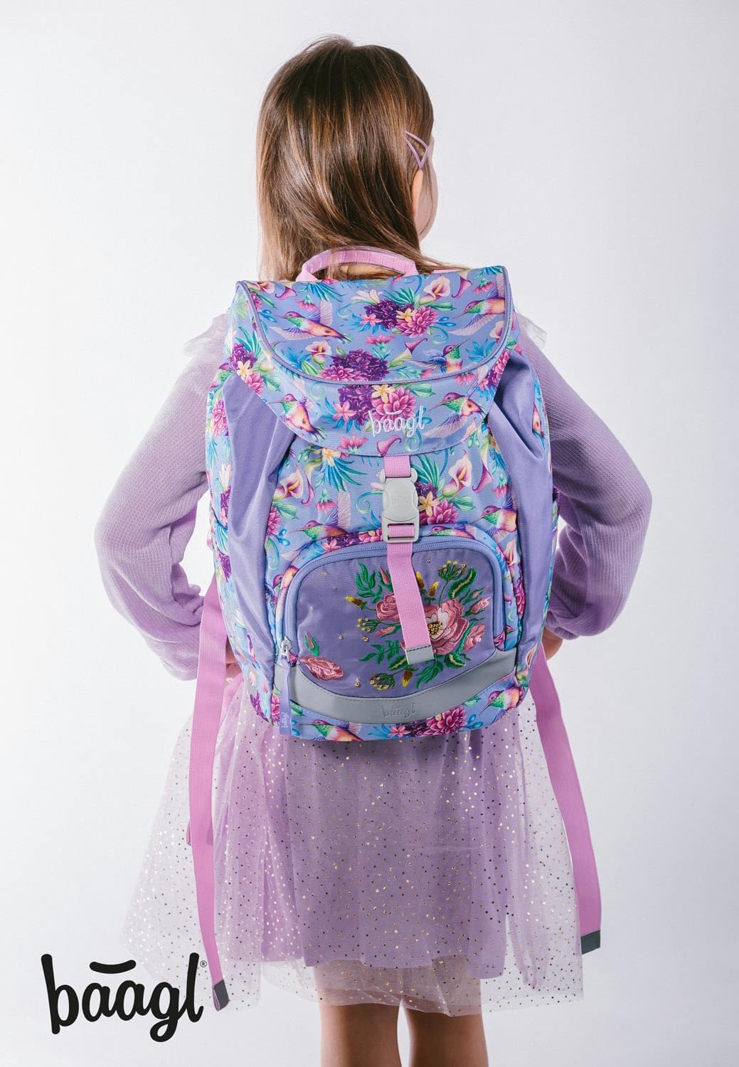 3-teiliges Schulranzen-Set Airy im Kolibri-Design, Kolibri