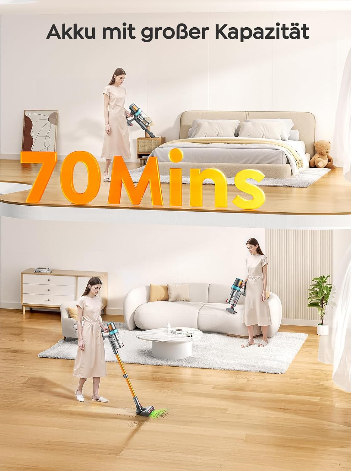 BP40 Akkustaubsauger mit Anti-Tangle-Bürste, Gold