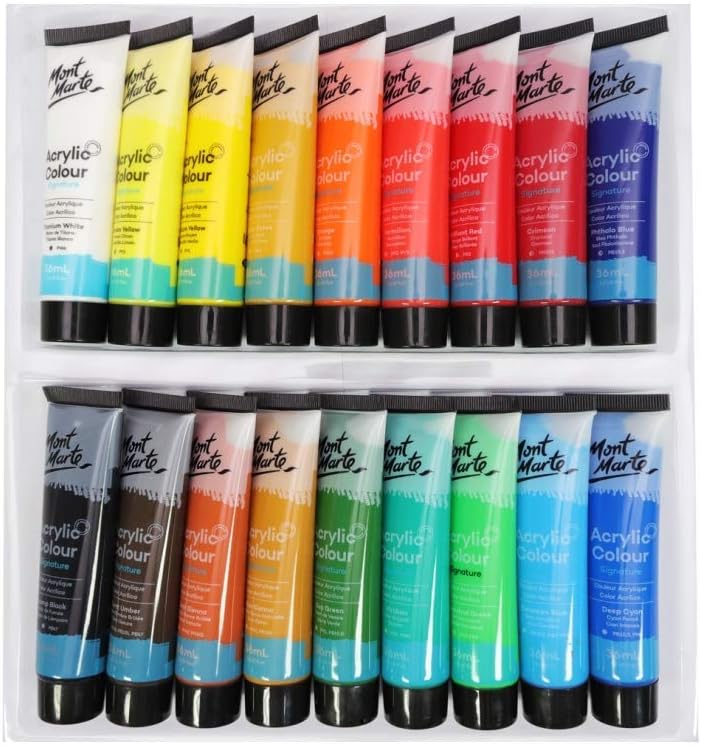18-teiliges Acrylfarben Set Premium, 18 Farben