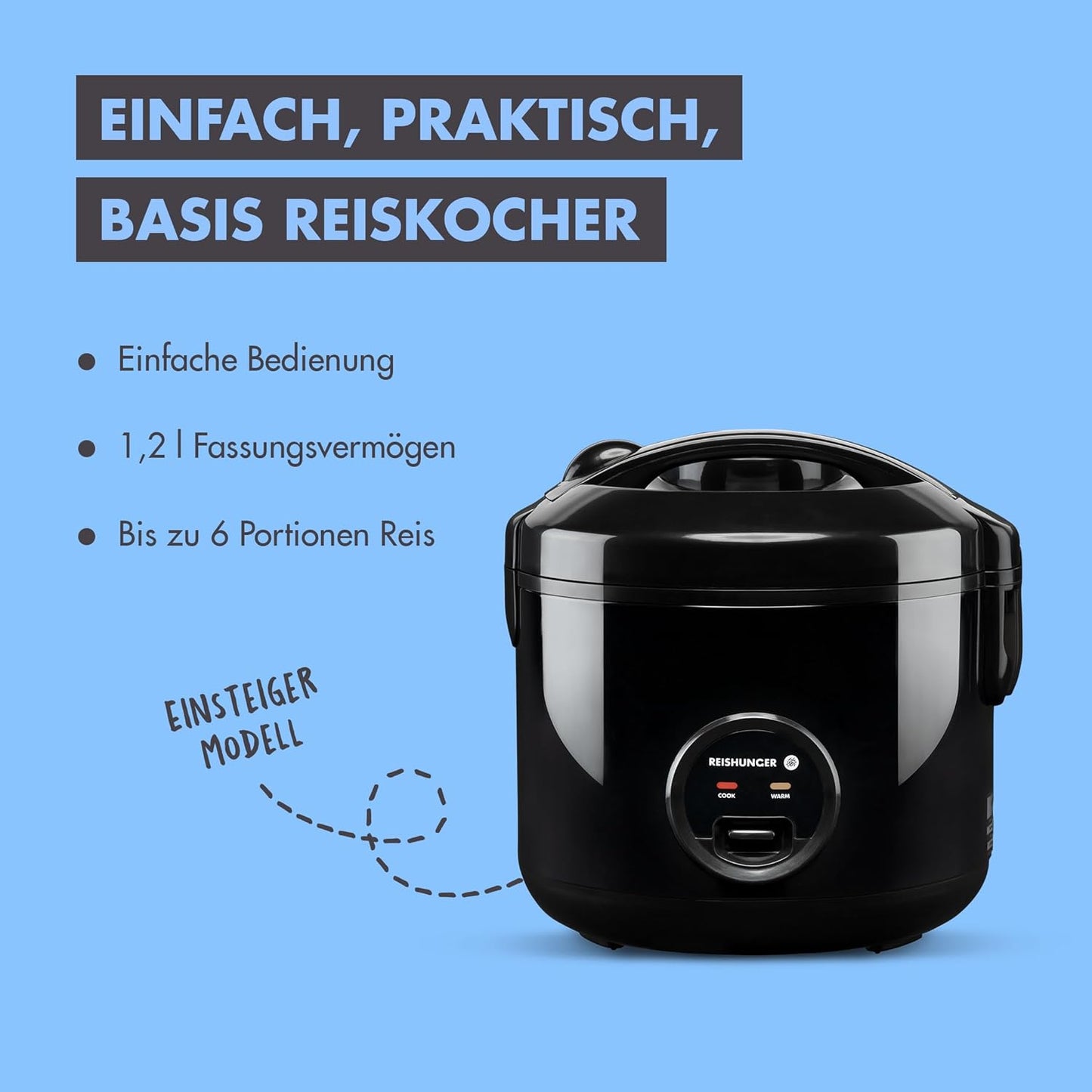 Reiskocher & Dampfgarer, 1,2L-Grau