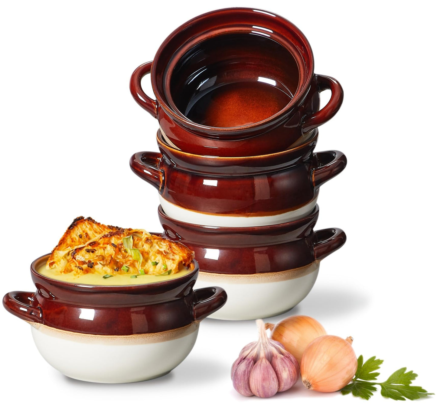 4-teiliges Suppenschüssel-Set, 825ml (4X) Braun