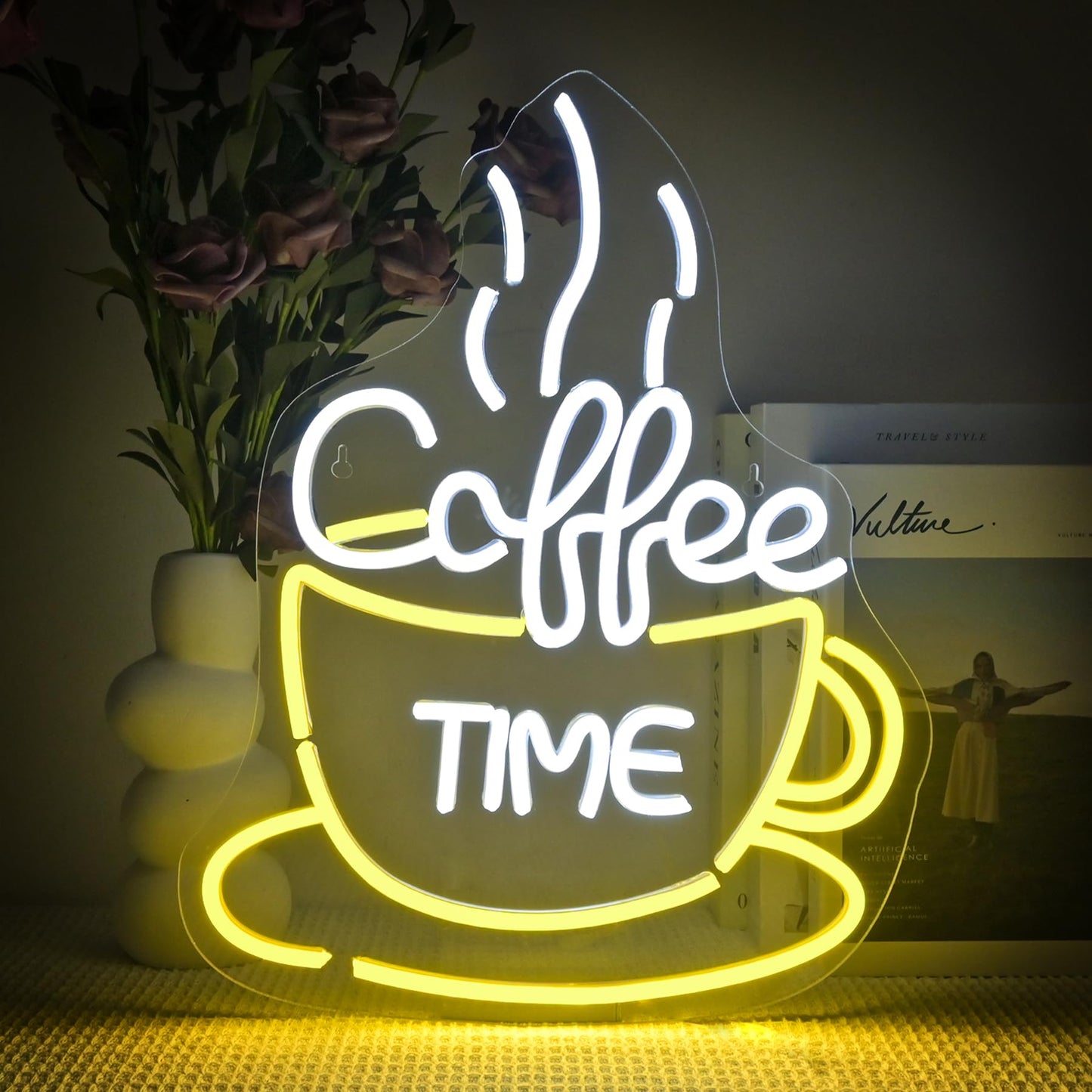 Neon Schild "Coffee Time" für Wanddekoration, Coffe Time