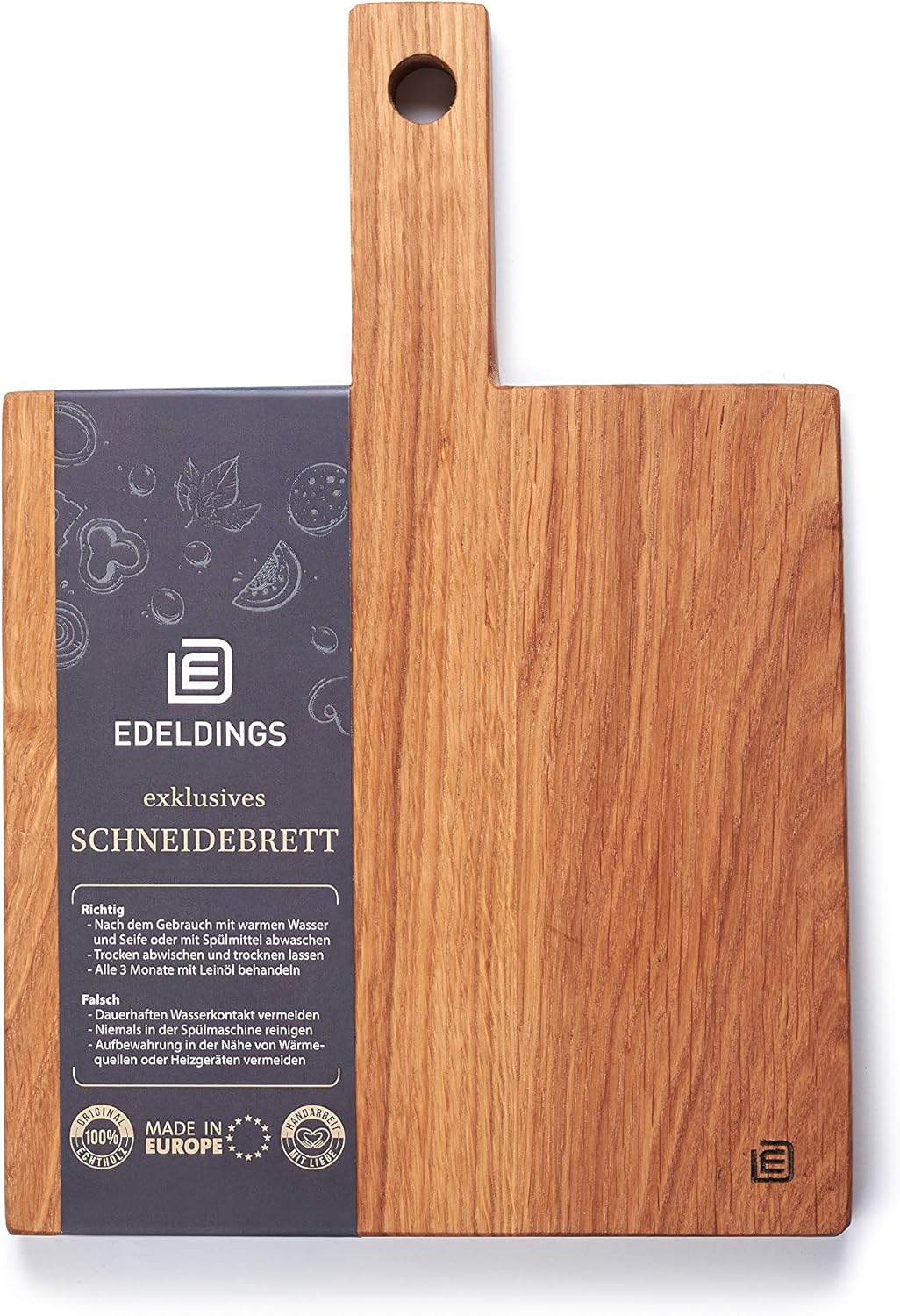Schneide- und Servierbrett mit Griff, 20 x 20 cm, 20x20 cm mit Griff
