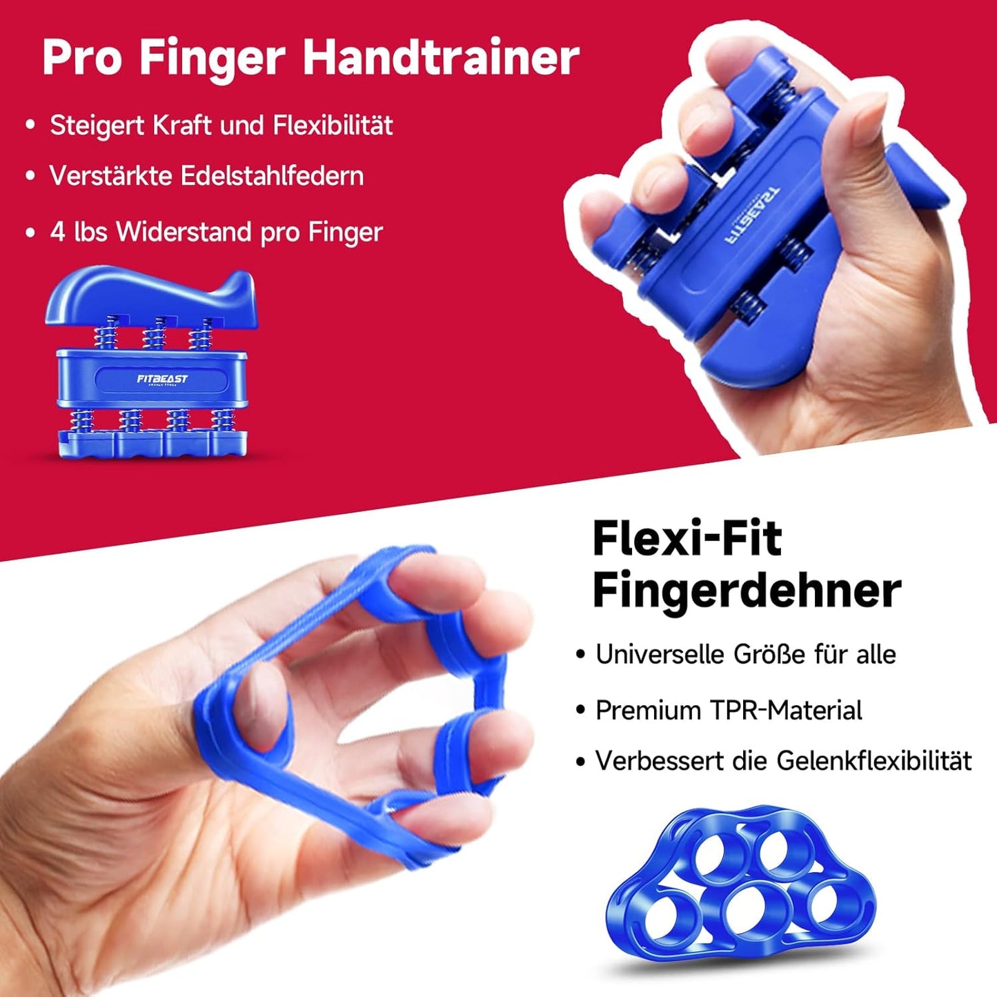5-teiliges Handtrainer-Set, Navy Blau