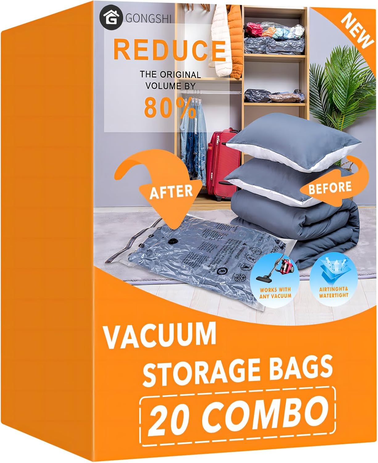 20-teiliges Vakuumbeutel-Set für Kleidung, 20 Combo