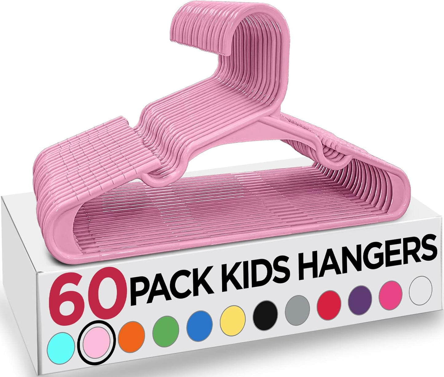 60-teiliges Kinderkleiderbügel-Set, 60er Pack Babyrosa