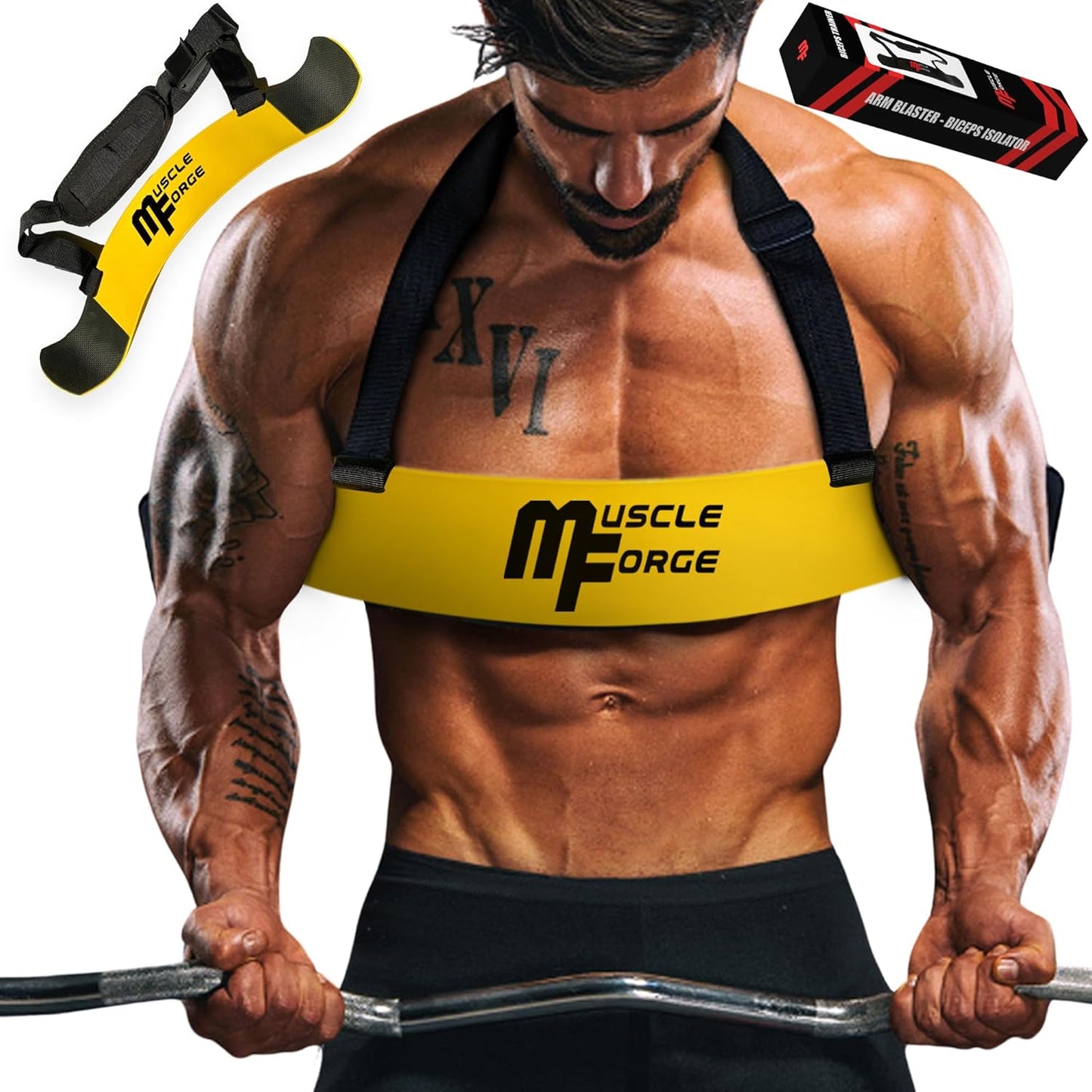 Bizeps-Trainer für Bodybuilding & Kraftsport, Gelb