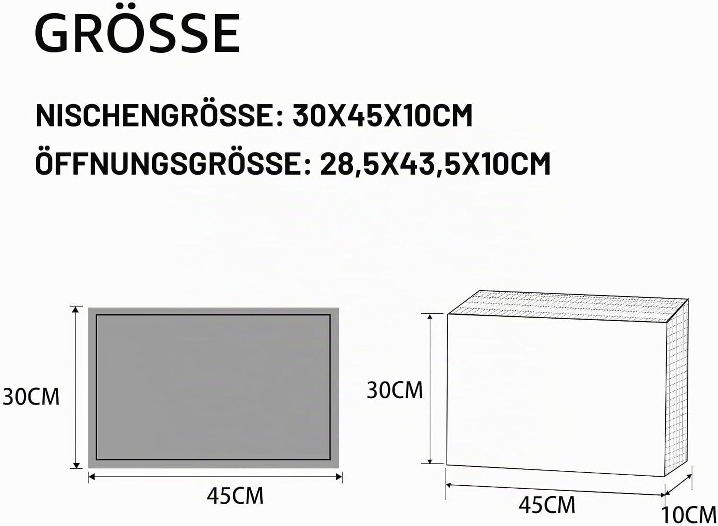 Wandnische für Dusche, 30x45 cm, 30×45cm Silber