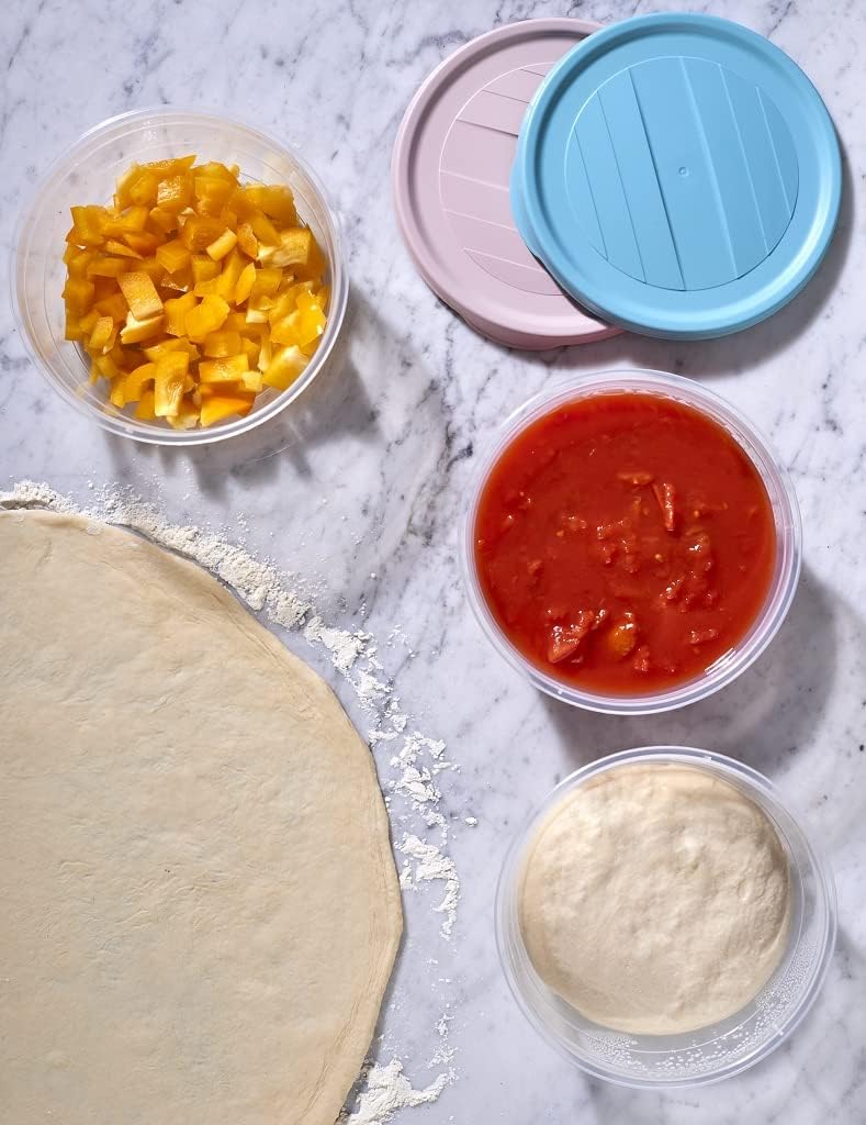 10-teilgies Gärbox-Set mit Pizzaballenbox, 10 Stück altrosa