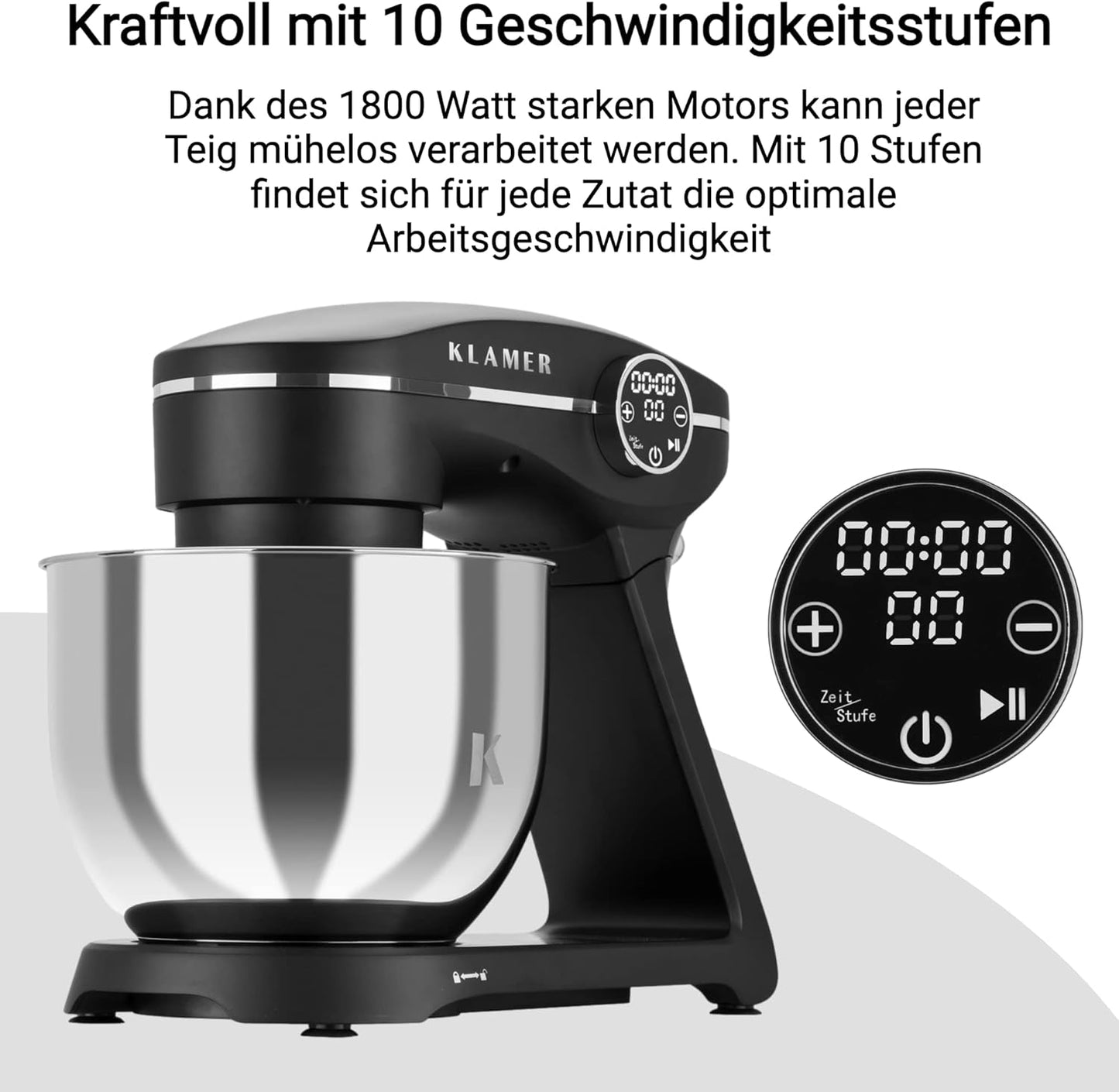 Küchenmaschine mit Planetenrührwerk, Premium Schwarz