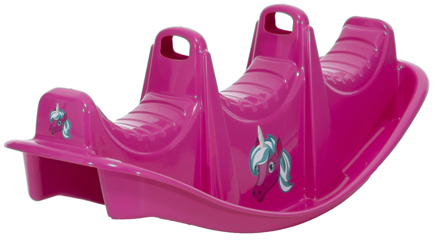 Kinder-Wippe im Einhorn-Design für max. 3 Kinder, Pink