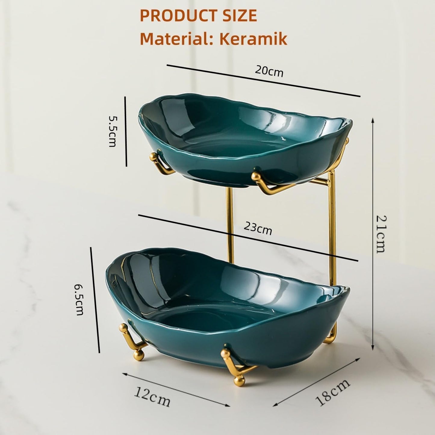 2-stöckige Etagere für Obst, Grün