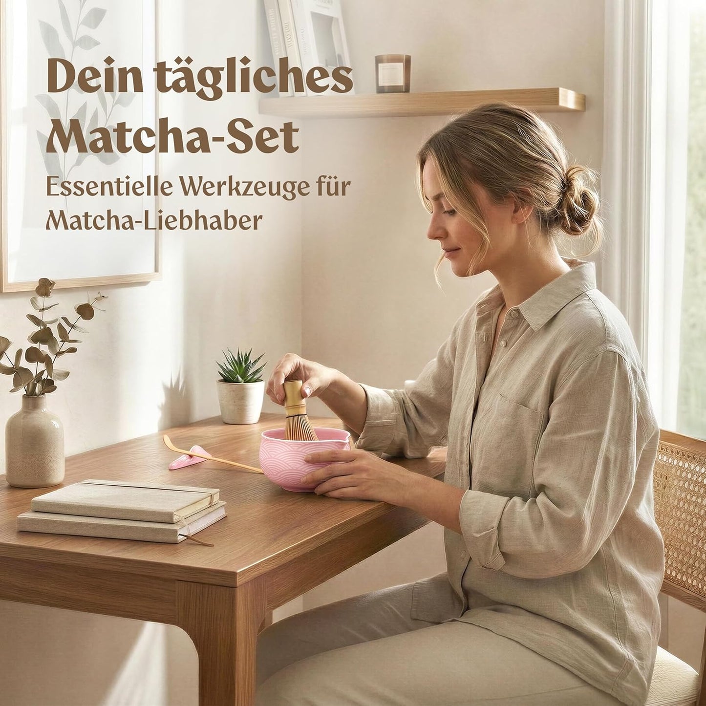 7-teiliges Matcha-Teeset, Pink