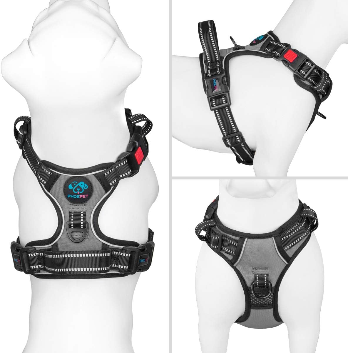 Reflektierendes Anti-Zieh-Hundegeschirr, Medium