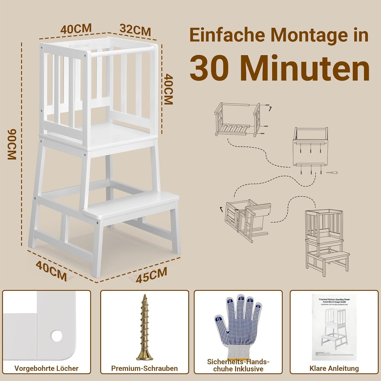Lernturm, Cremeweiss