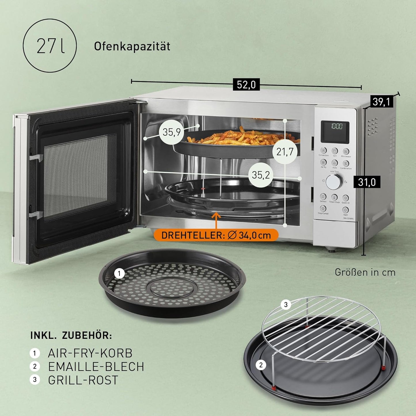 Kombi-Mikrowelle mit Airfryer-Funktion