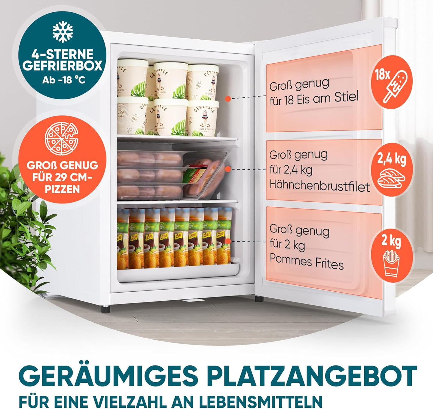 Mini-Gefrierschrank, Weiss
