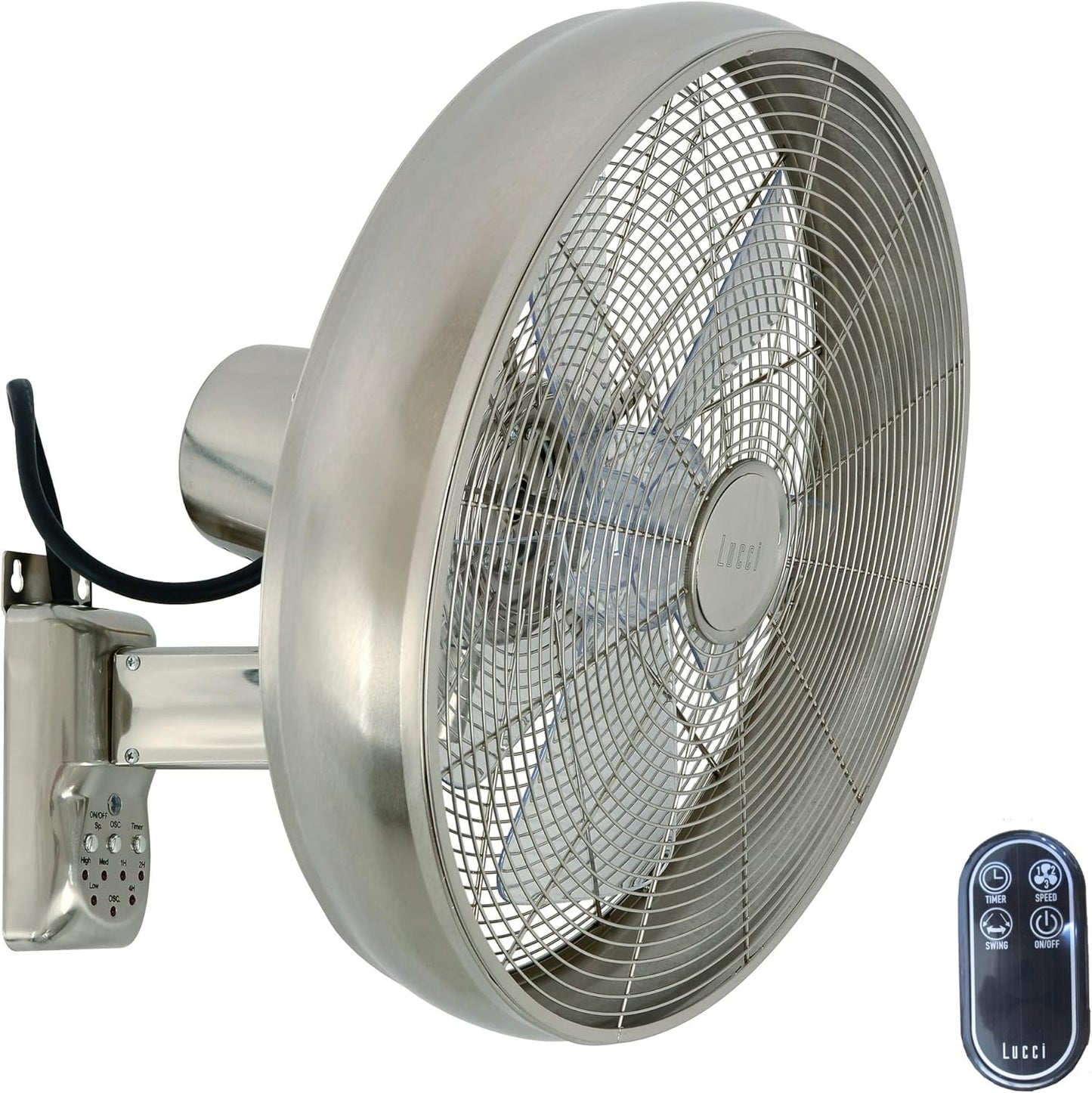 Wandventilator mit Fernbedienung, Stahl