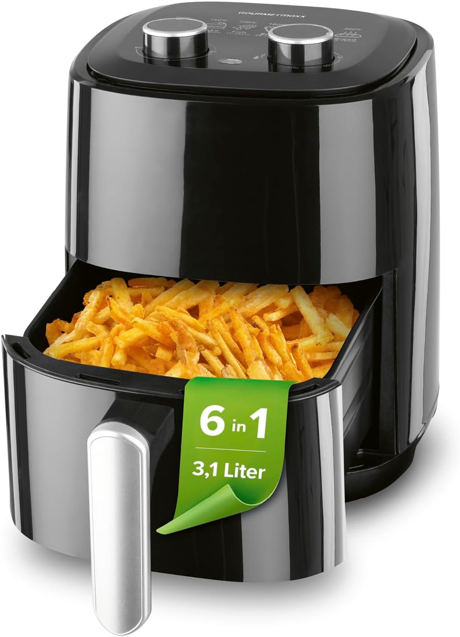 Heissluftfritteuse mit Timer und 6 Funktionen, 3,1 Liter