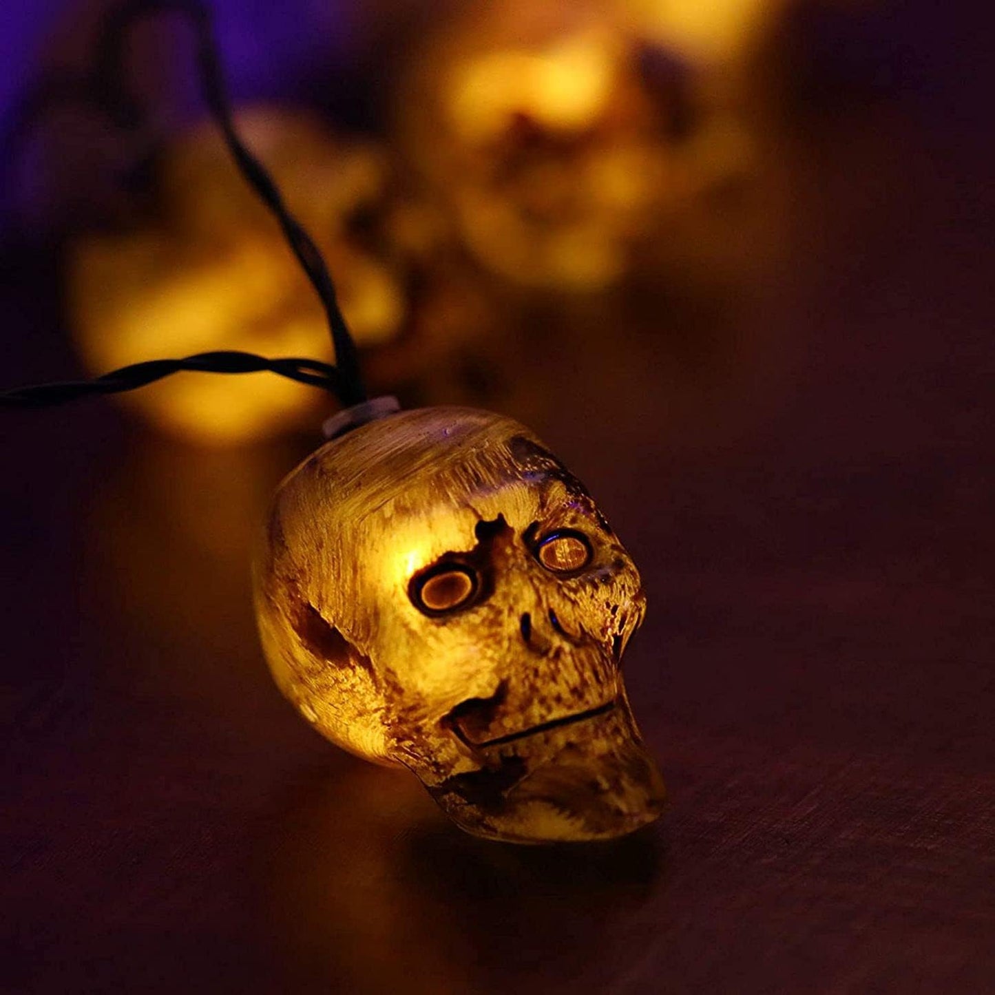 Halloween Totenkopf-Lichterkette, Totenkopf-lichterketten