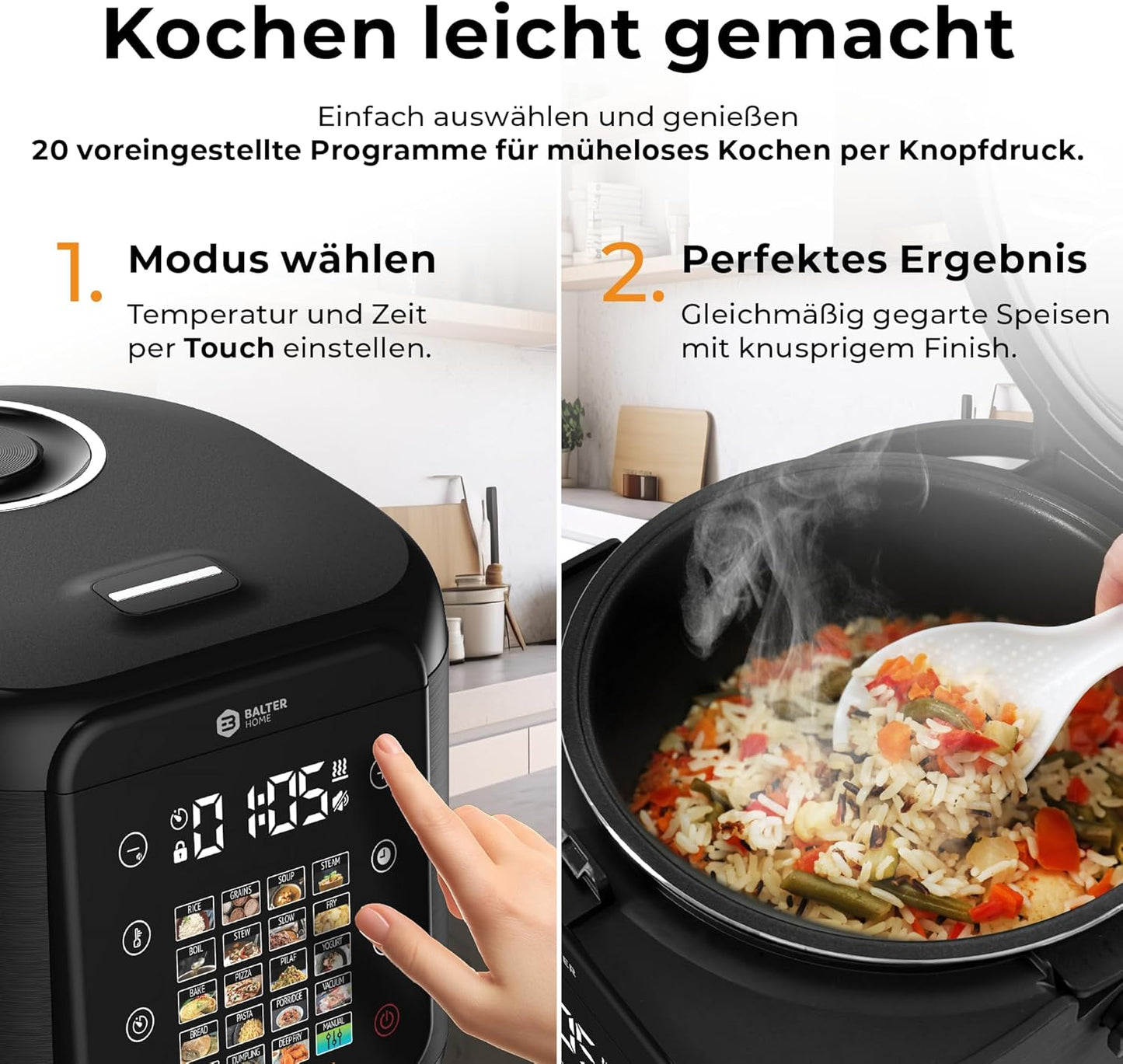 Multikocher, 20 Programme