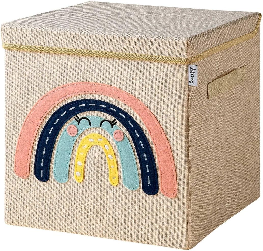 Spielzeug-Aufbewahrungsbox mit Deckel, Regenbogen
