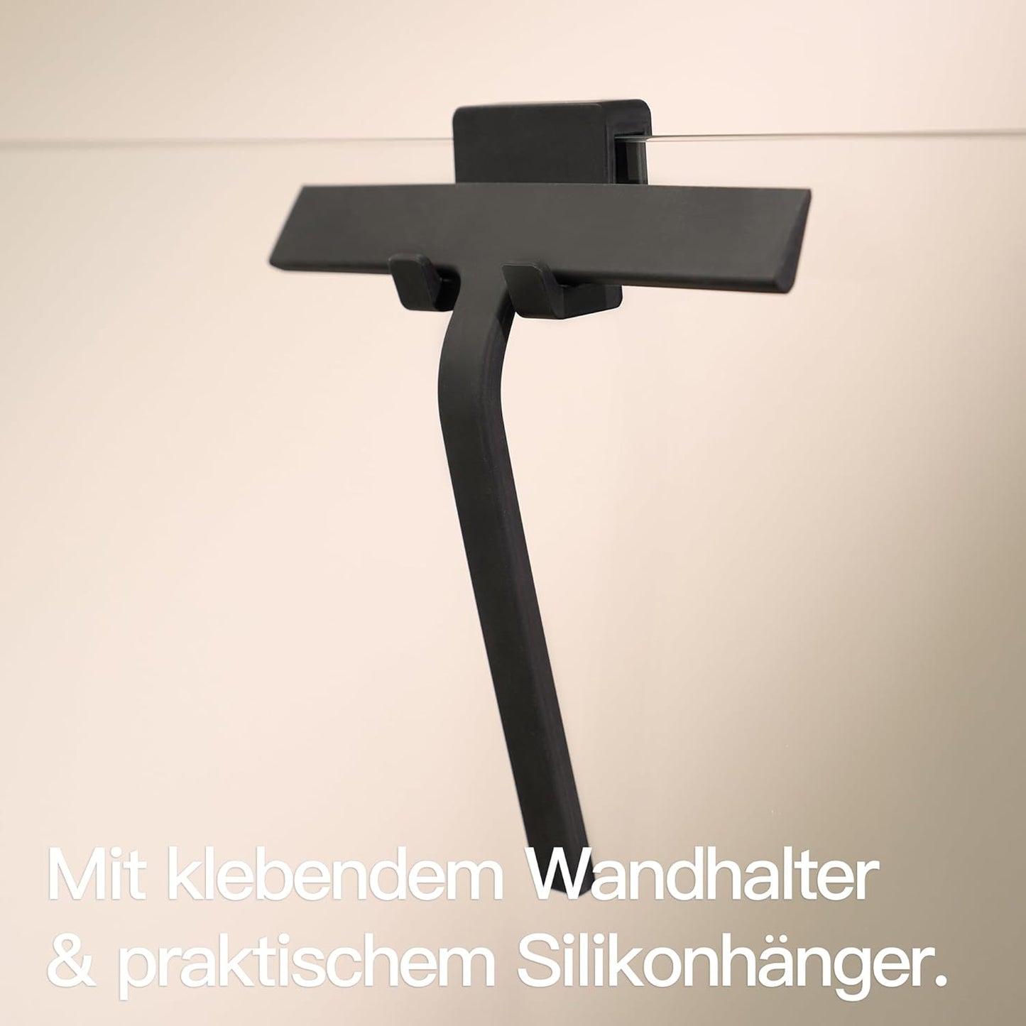 Duschabzieher ohne Bohren, Schwarz 23 cm