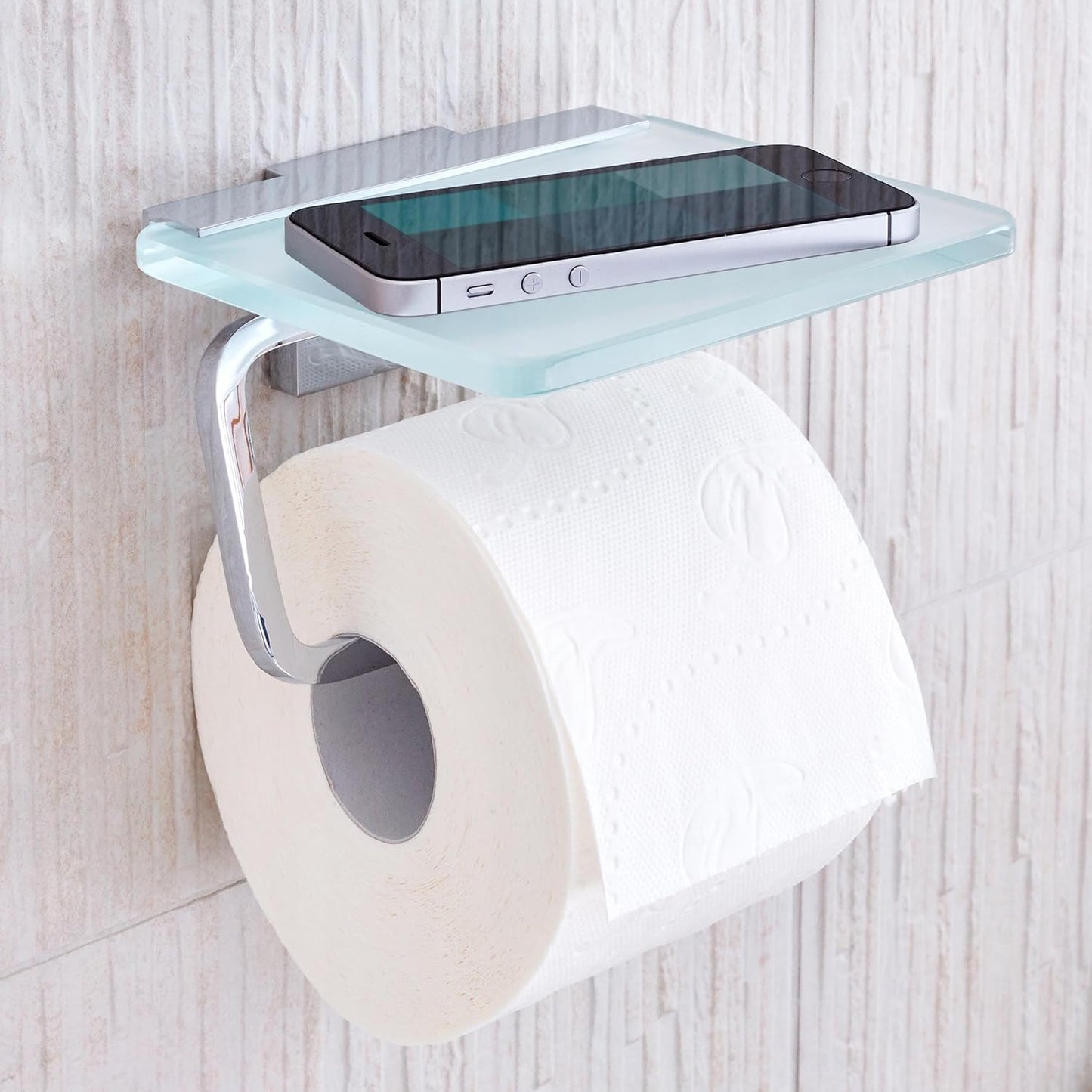 DELUXXE Toilettenrollenhalter, Toilettenpapierhalter (mit Deckel)