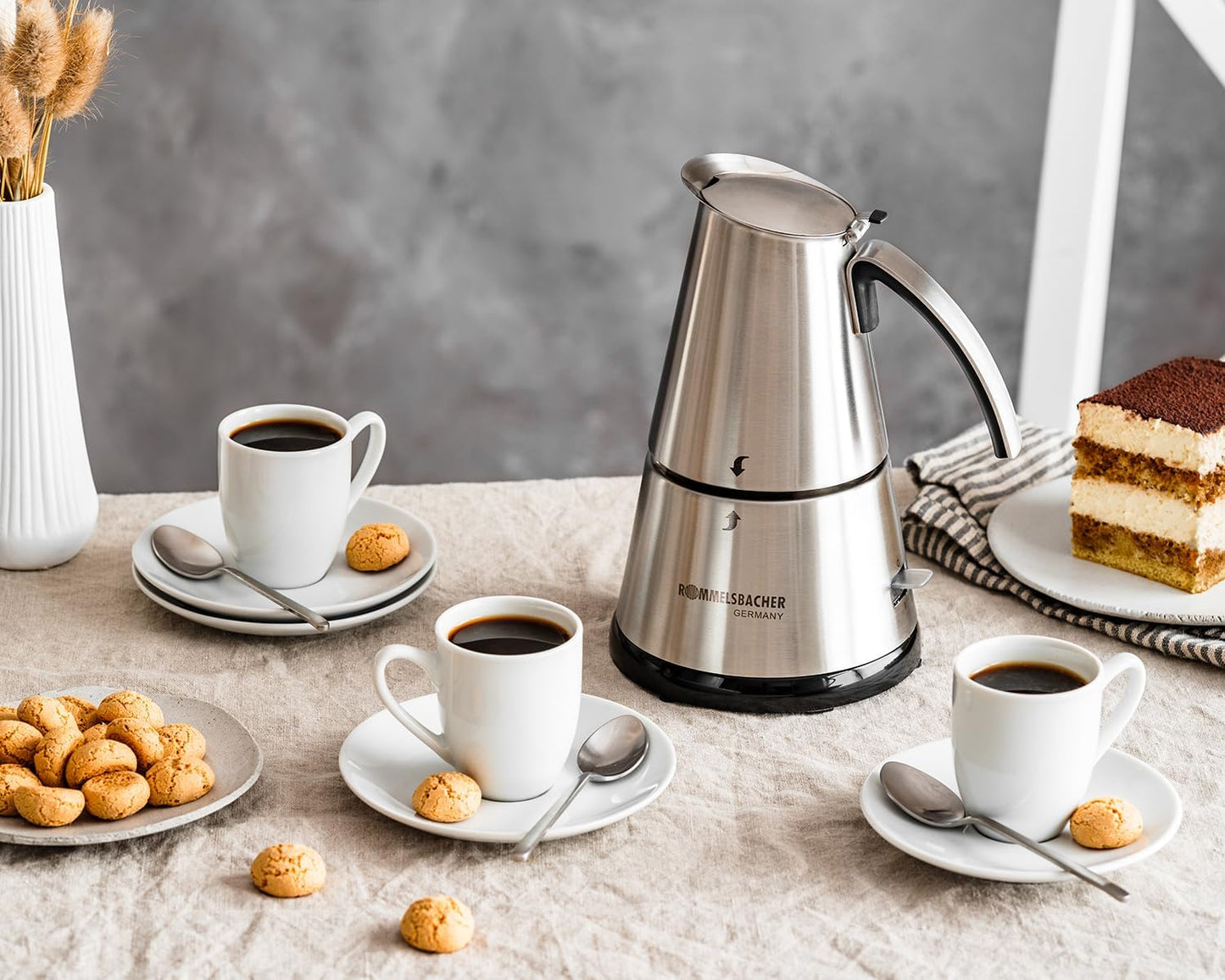 EKO 364/E - Elektrischer Espressokocher für 2-4 Tassen, 2-4 Tassen