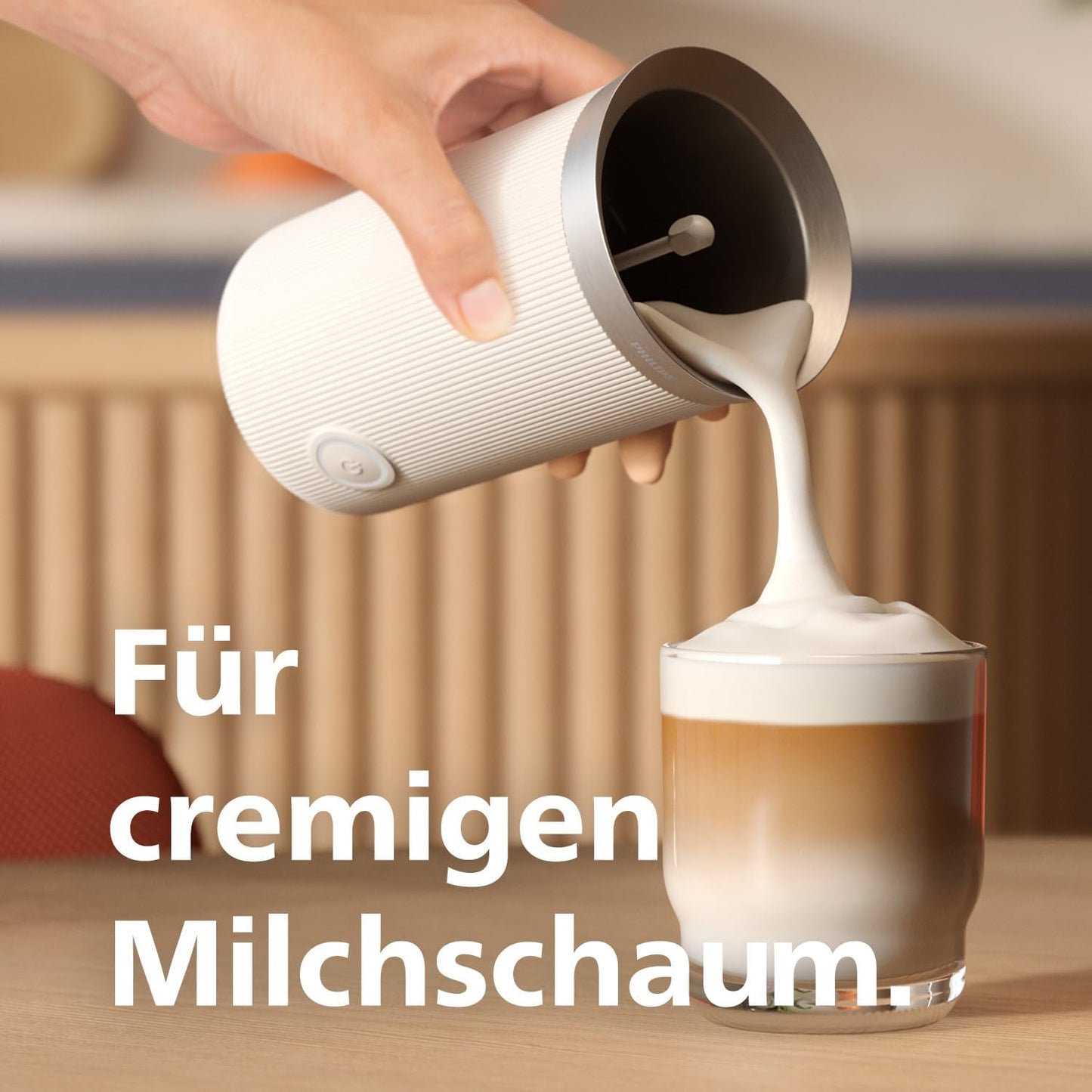Elektrischer Milchaufschäumer, Naturweiss